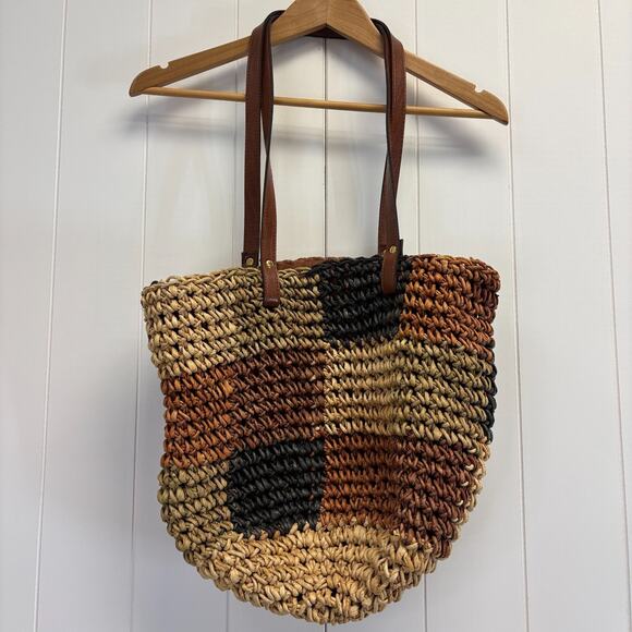 A & W Womens Boho Hippie Jute Hand Bag Indie Earthy Natural Festival Beachy - Picture 1 of 9